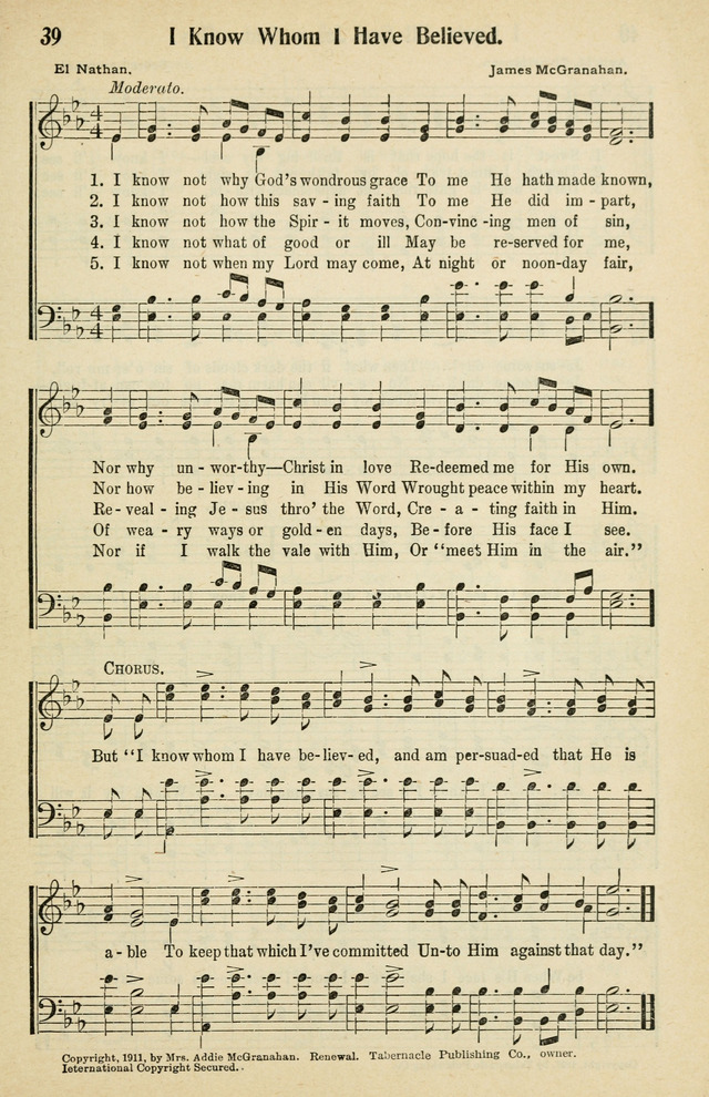Tabernacle Hymns: No. 2 page 39