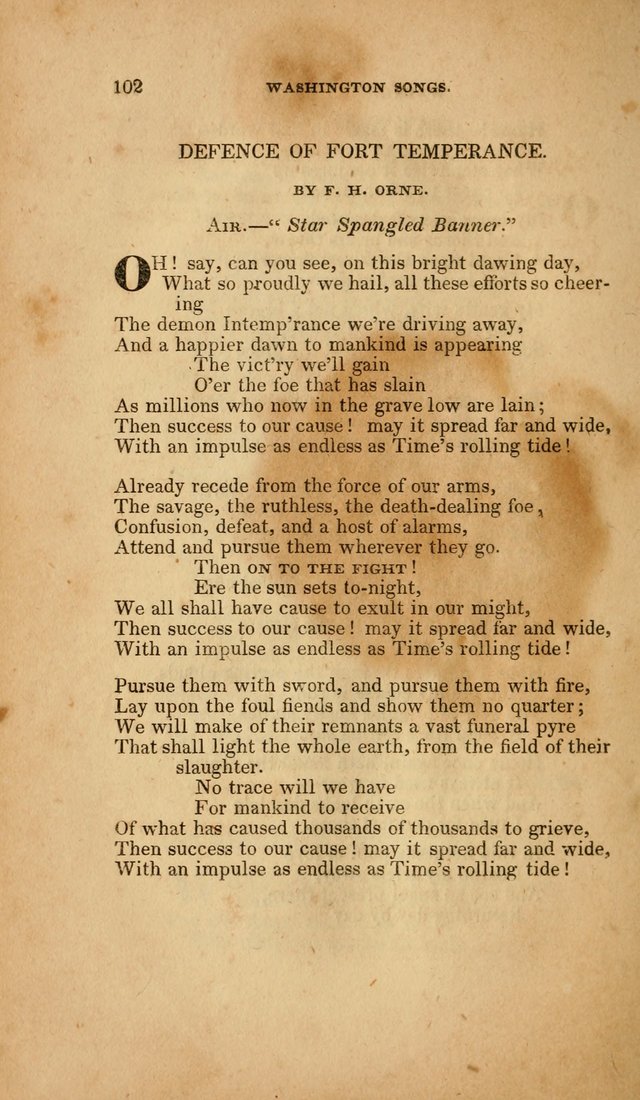 Temperance Hymn Book and Minstrel: a collection of hymns, songs and odes for temperance meetings and festivals page 102
