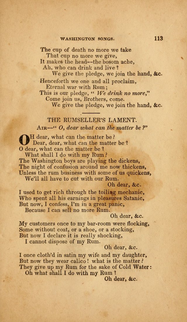 Temperance Hymn Book and Minstrel: a collection of hymns, songs and odes for temperance meetings and festivals page 113