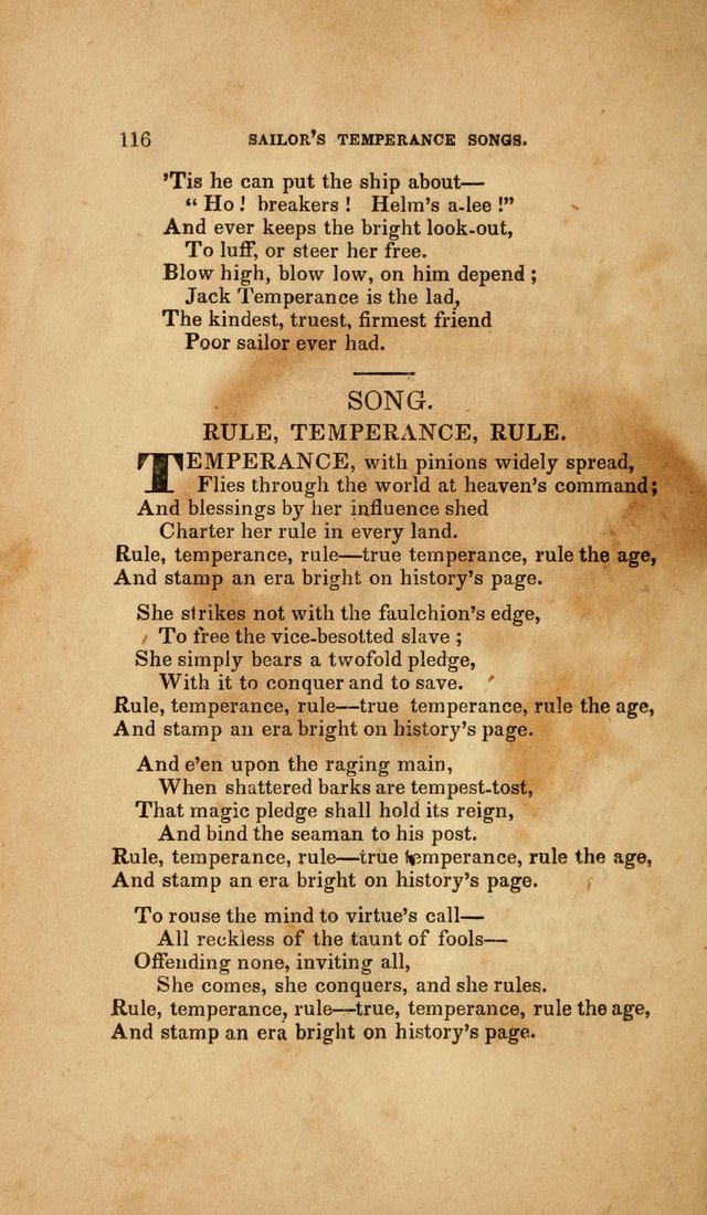 Temperance Hymn Book and Minstrel: a collection of hymns, songs and odes for temperance meetings and festivals page 116