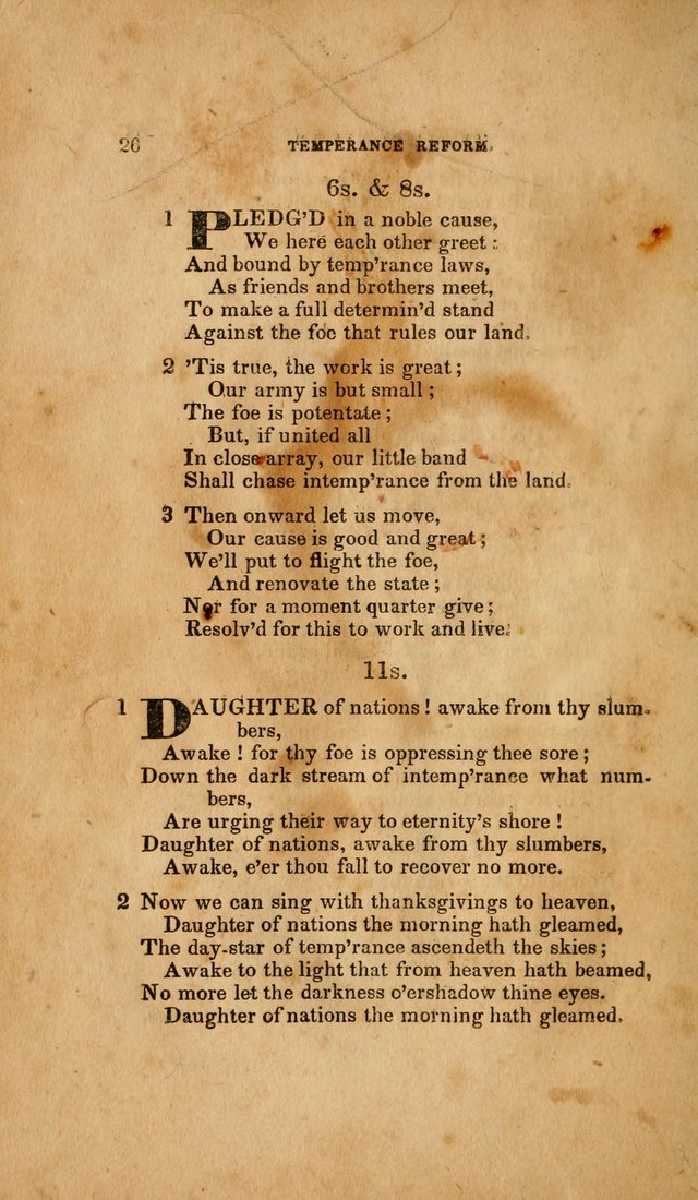 Temperance Hymn Book and Minstrel: a collection of hymns, songs and odes for temperance meetings and festivals page 26