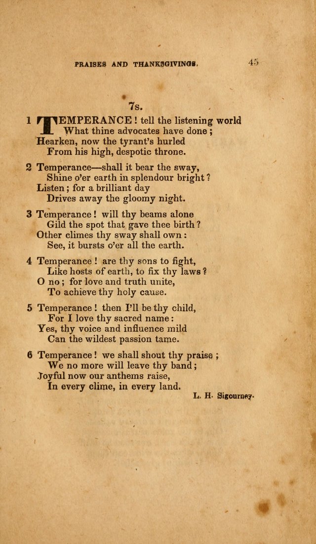 Temperance Hymn Book and Minstrel: a collection of hymns, songs and odes for temperance meetings and festivals page 45