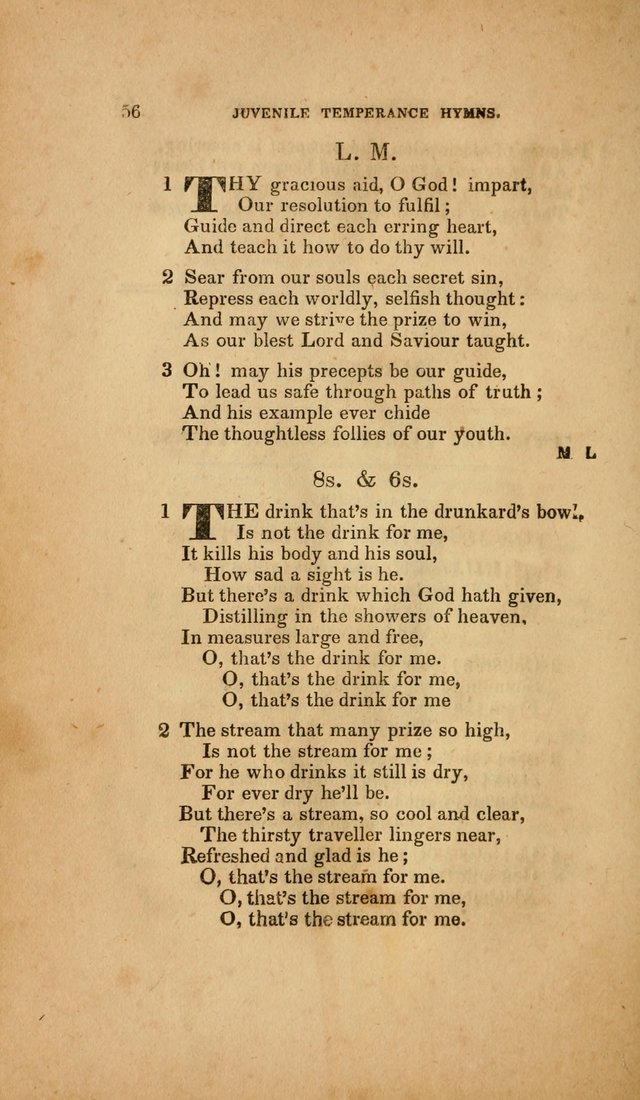Temperance Hymn Book and Minstrel: a collection of hymns, songs and odes for temperance meetings and festivals page 56