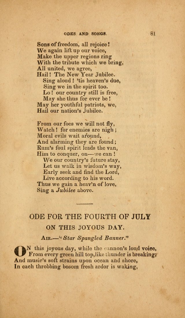 Temperance Hymn Book and Minstrel: a collection of hymns, songs and odes for temperance meetings and festivals page 81