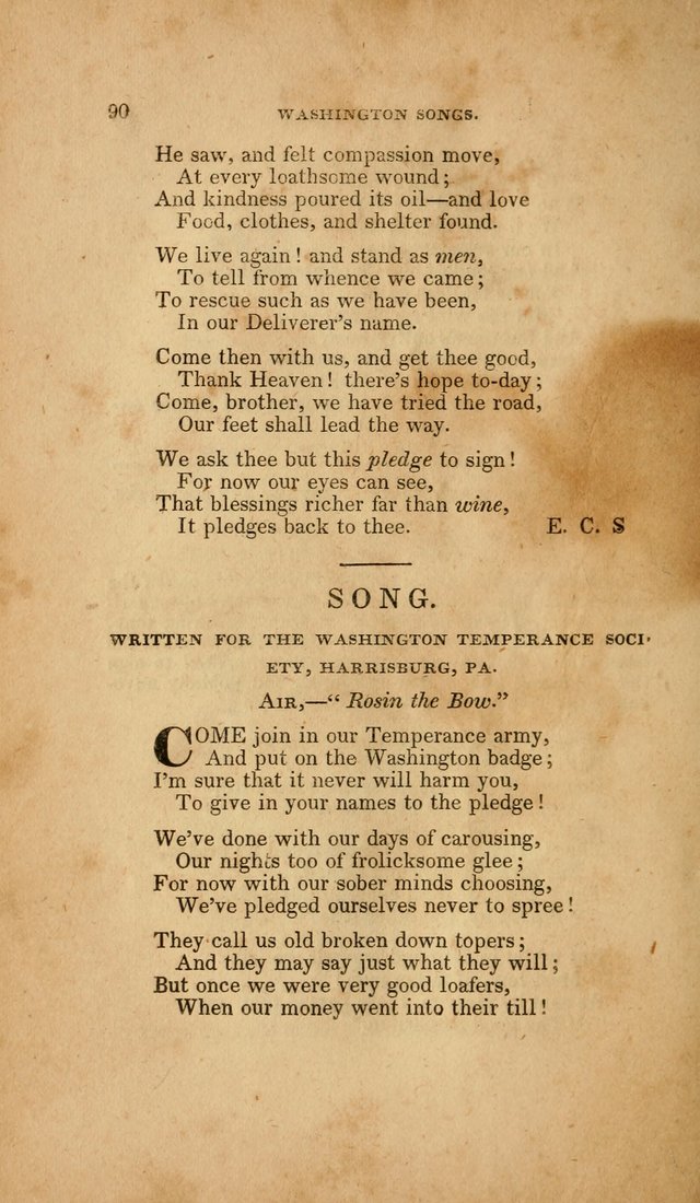 Temperance Hymn Book and Minstrel: a collection of hymns, songs and odes for temperance meetings and festivals page 90