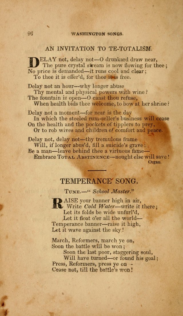 Temperance Hymn Book and Minstrel: a collection of hymns, songs and odes for temperance meetings and festivals page 96