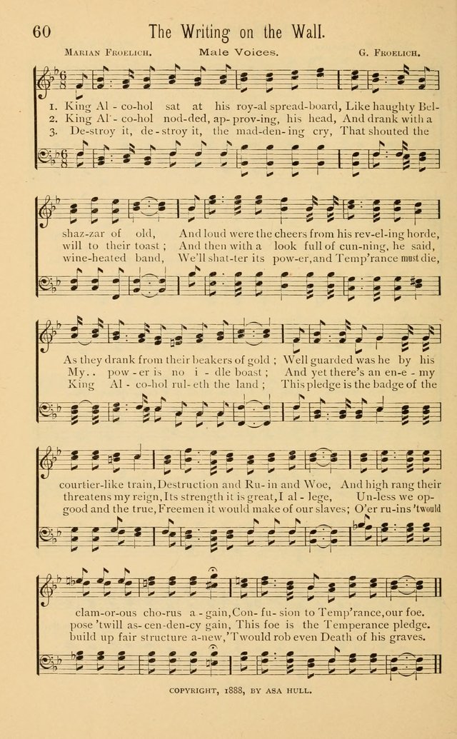 Temperance Rallying Songs: consisting of a large variety of solos, quartettes, and choruses, suited to every phase of the great temperance reformation page 60