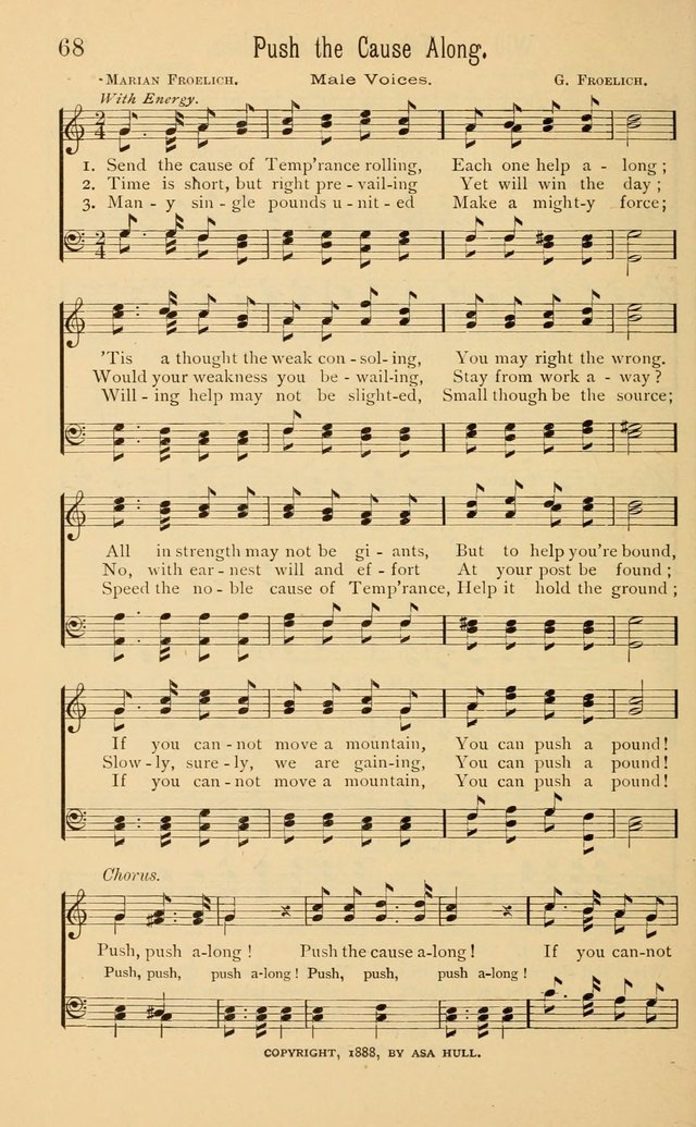 Temperance Rallying Songs: consisting of a large variety of solos, quartettes, and choruses, suited to every phase of the great temperance reformation page 68