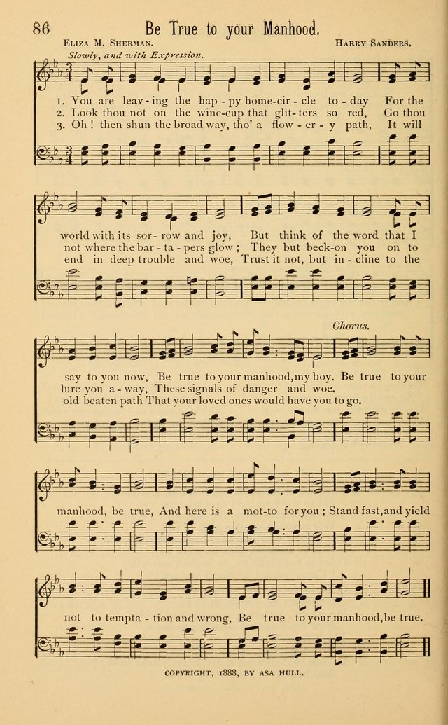 Temperance Rallying Songs: consisting of a large variety of solos, quartettes, and choruses, suited to every phase of the great temperance reformation page 86
