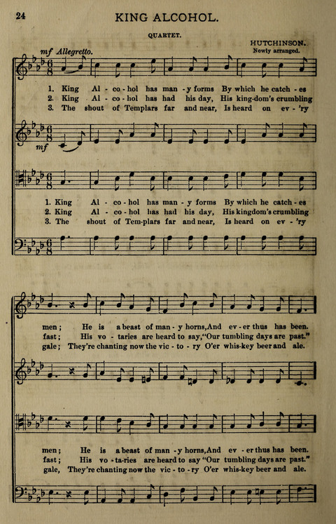 Temperance Song Herald: a collection of songs, choruses, hymns, and other pieces for the use of temperance meetings, lodges, and the home circle page 24