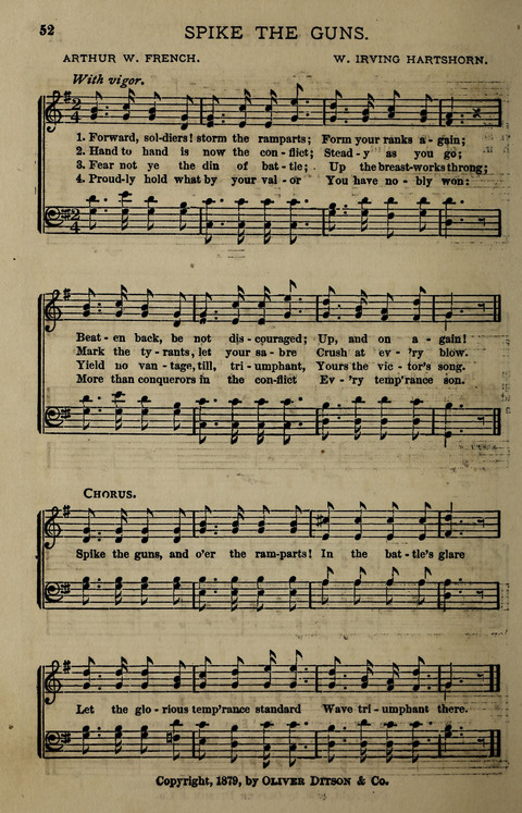 Temperance Song Herald: a collection of songs, choruses, hymns, and other pieces for the use of temperance meetings, lodges, and the home circle page 52