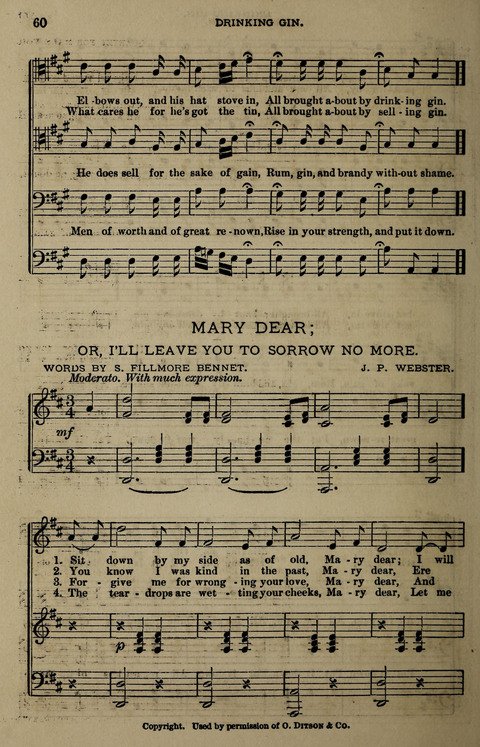 Temperance Song Herald: a collection of songs, choruses, hymns, and other pieces for the use of temperance meetings, lodges, and the home circle page 60