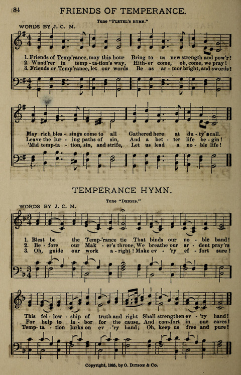 Temperance Song Herald: a collection of songs, choruses, hymns, and other pieces for the use of temperance meetings, lodges, and the home circle page 84