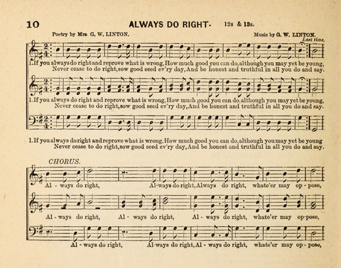Twilight Zephyrs: a new collection of hymns and tunes for Sunday schools, missionary meetings, anniversaries, temperance meetings and the social circle page 10