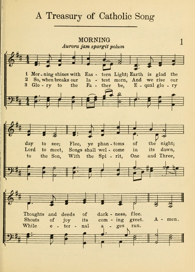 A Treasury of Catholic Song: comprising some two hundred hymns from Catholic soruces old and new page 1