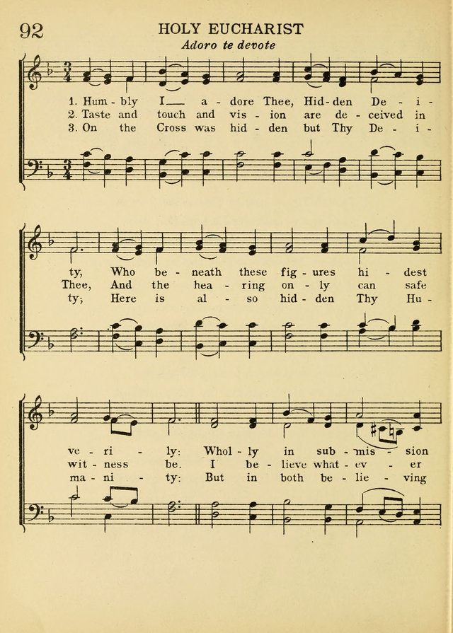 A Treasury of Catholic Song: comprising some two hundred hymns from Catholic soruces old and new page 112