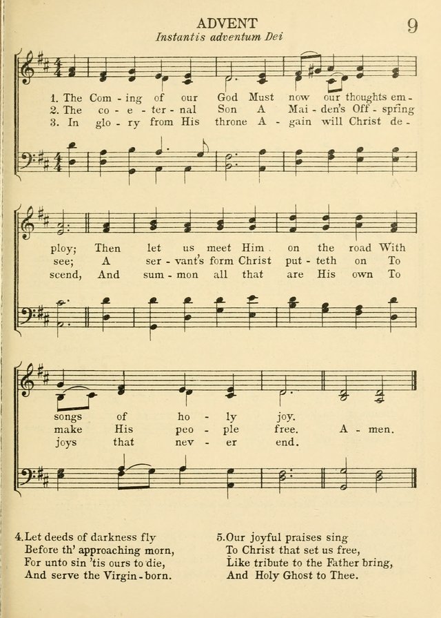 A Treasury of Catholic Song: comprising some two hundred hymns from Catholic soruces old and new page 9