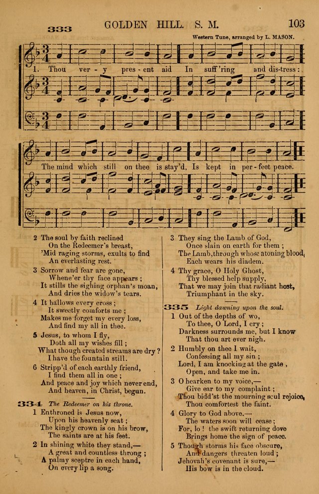The Tribute of Praise: a collection of hymns and tunes for public and social worship, and for use in the family circle page 103