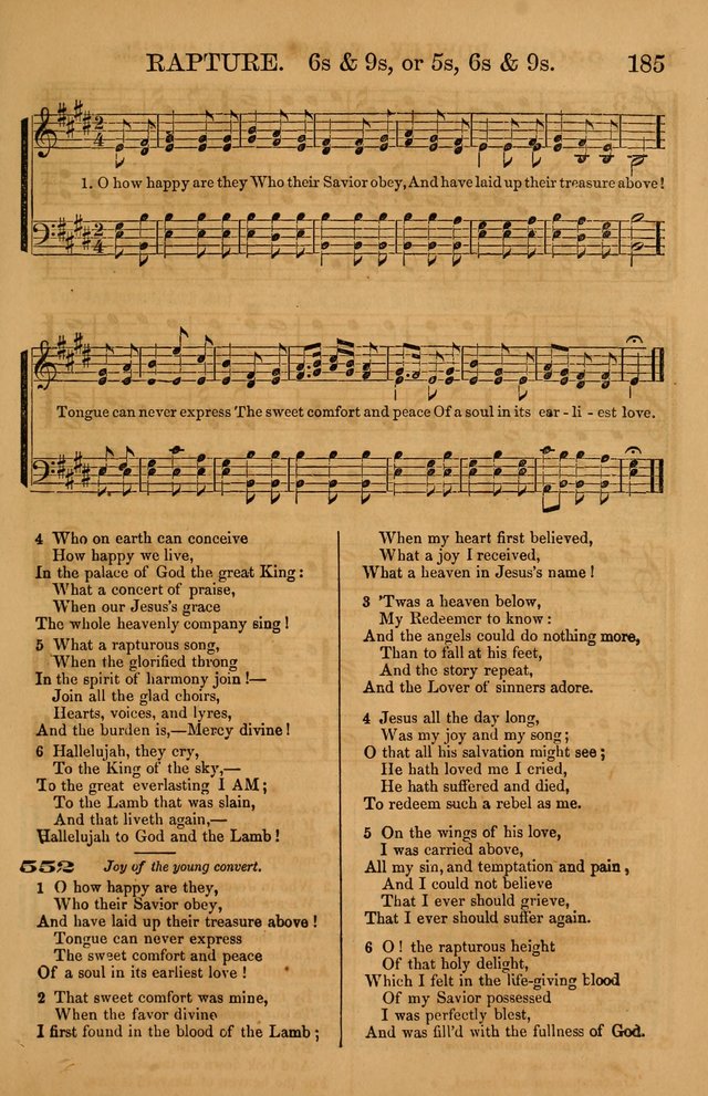 The Tribute of Praise: a collection of hymns and tunes for public and social worship, and for use in the family circle page 185