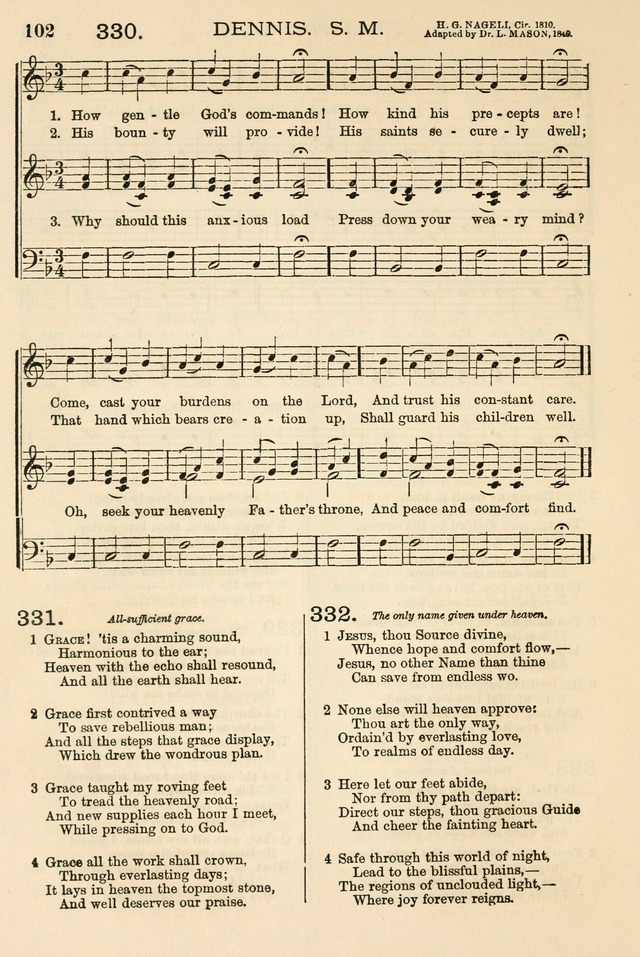 The Tribute of Praise: a collection of hymns and tunes for public and social worship, and for the use in the family circle and Sabbath school page 102
