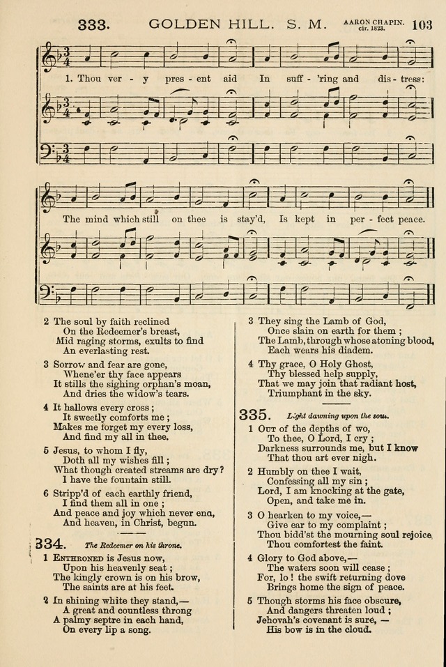 The Tribute of Praise: a collection of hymns and tunes for public and social worship, and for the use in the family circle and Sabbath school page 103