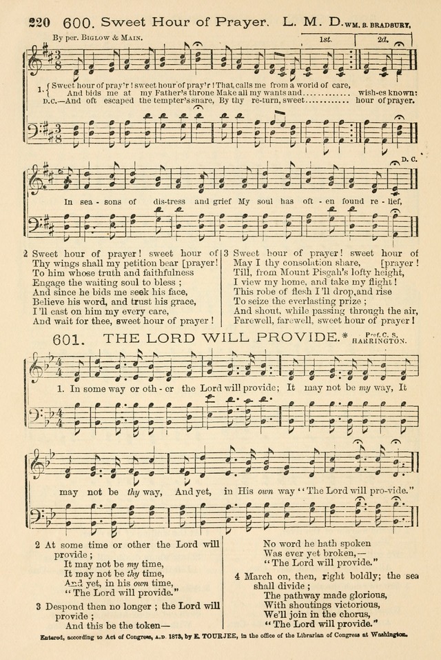 The Tribute of Praise: a collection of hymns and tunes for public and social worship, and for the use in the family circle and Sabbath school page 220