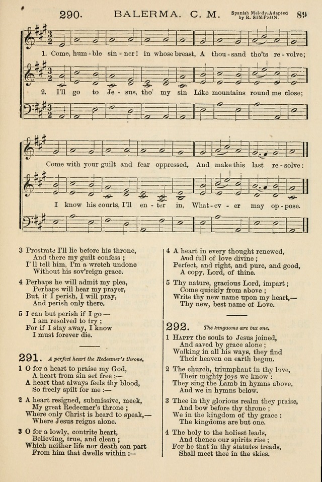 The Tribute of Praise: a collection of hymns and tunes for public and social worship, and for the use in the family circle and Sabbath school page 89