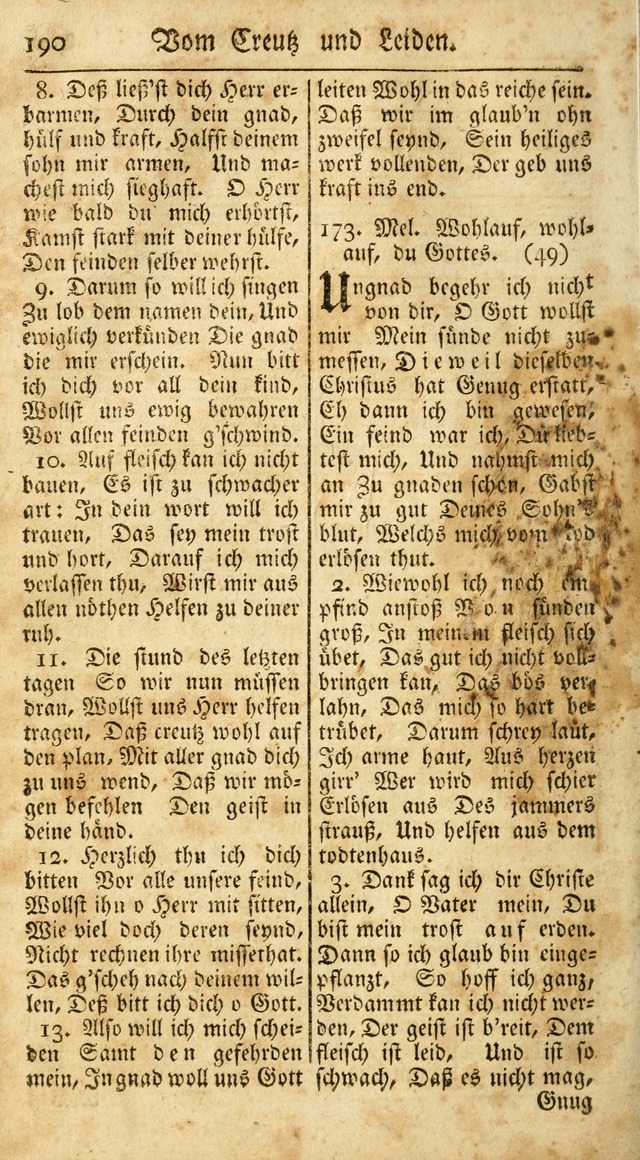 Ein Unpartheyisches Gesang-Buch: enthaltend geistreiche Lieder und Psalmen, zum allgemeinen Gebrauch des wahren Gottesdienstes auf begehren der Brüderschaft der Menoniten Gemeinen...(2nd verb. aufl.) page 262