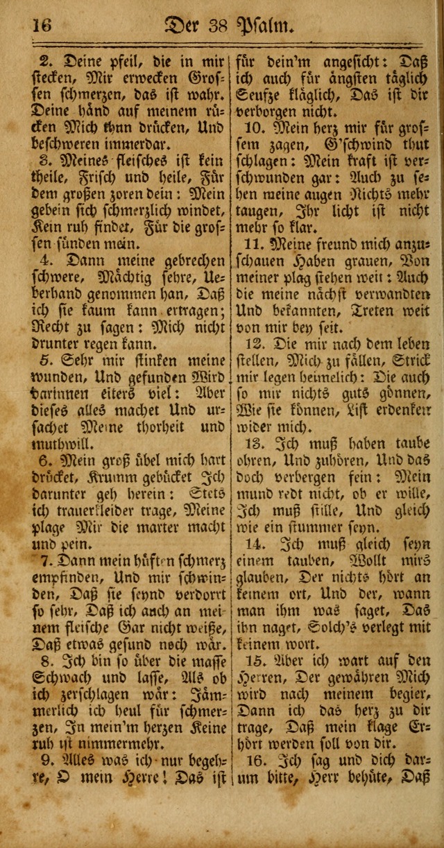 Unpartheyisches Gesang-Buch: enhaltend Geistrieche Lieder und Psalmen, zum allgemeinen Gebrauch des wahren Gottesdienstes (4th verb. Aufl., mit einem Anhang) page 16