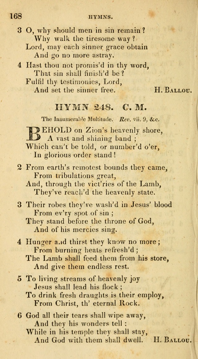 The Universalist Hymn-Book: a new collection of psalms and hymns, for the use of Universalist Societies (Stereotype ed.) page 168