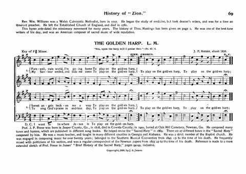 Union Harp and History of Songs: with sketch of the authors of tunes and hymns page 69