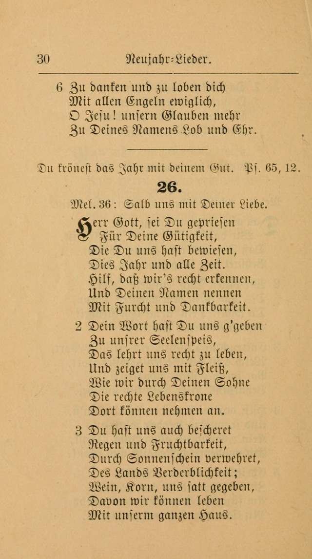 Unparteiische Liedersammlung: zum Gebrauch beim Oeffentlichen Gottesdienst und zur häuslichen Erbauung. (Revidirt und vermehrt) page 30