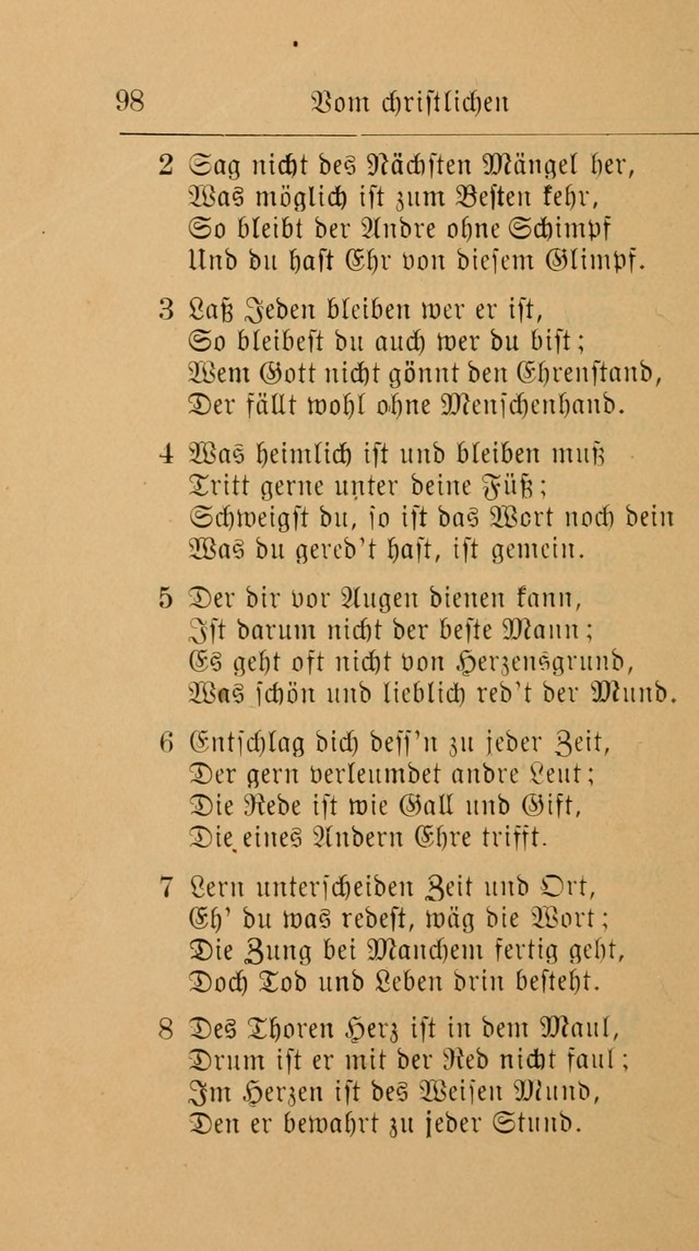 Unparteiische Liedersammlung: zum Gebrauch beim Oeffentlichen Gottesdienst und zur häuslichen Erbauung. (Revidirt und vermehrt) page 98