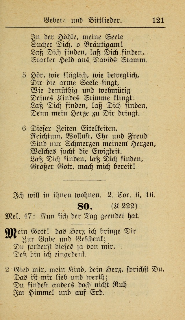 Unparteiische Liedersammlung zum Gebrauch beim Oeffentliche Gottesdienst und zur Häuslichen Erbauung (Revidirt und vehmehrt) page 121