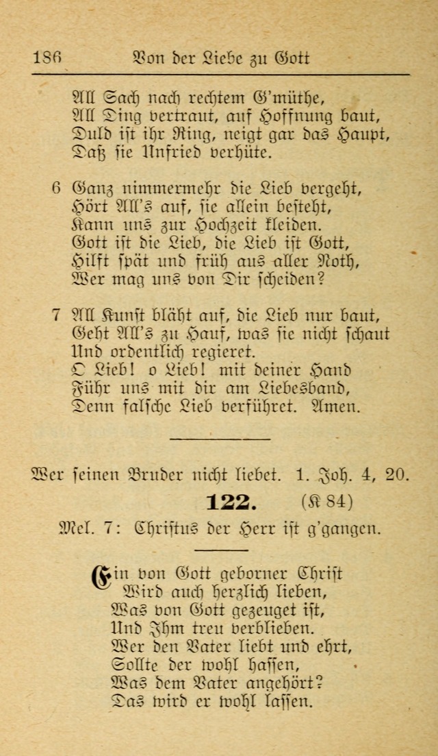 Unparteiische Liedersammlung zum Gebrauch beim Oeffentliche Gottesdienst und zur Häuslichen Erbauung (Revidirt und vehmehrt) page 186