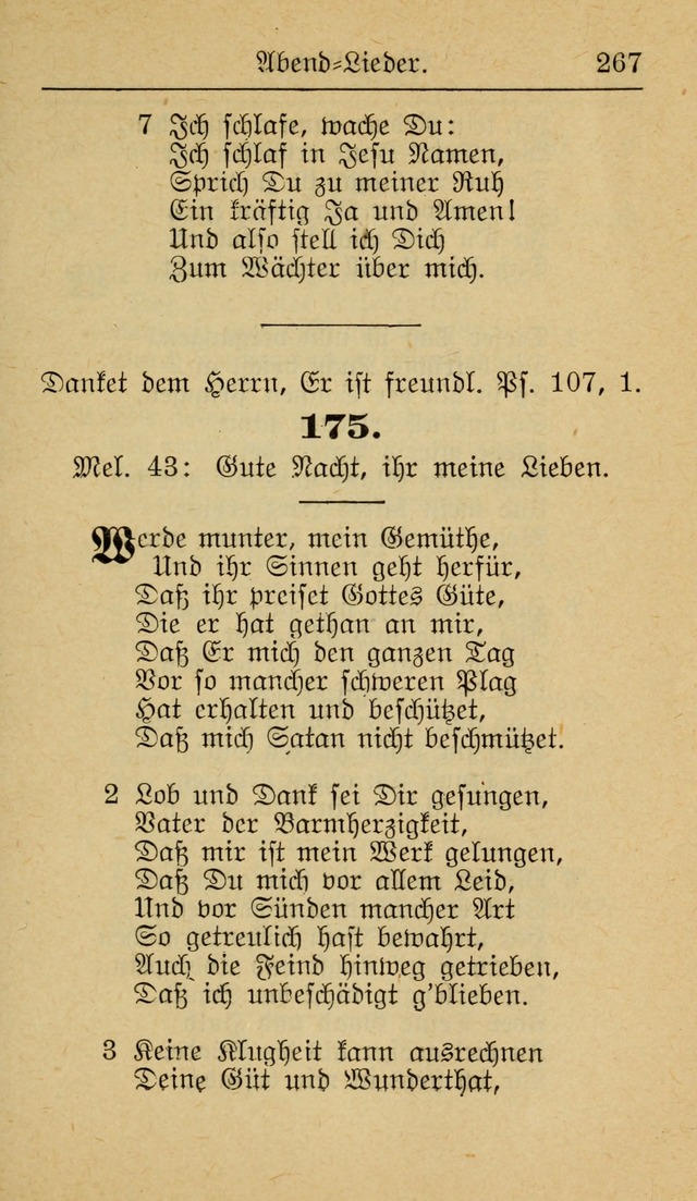 Unparteiische Liedersammlung zum Gebrauch beim Oeffentliche Gottesdienst und zur Häuslichen Erbauung (Revidirt und vehmehrt) page 267