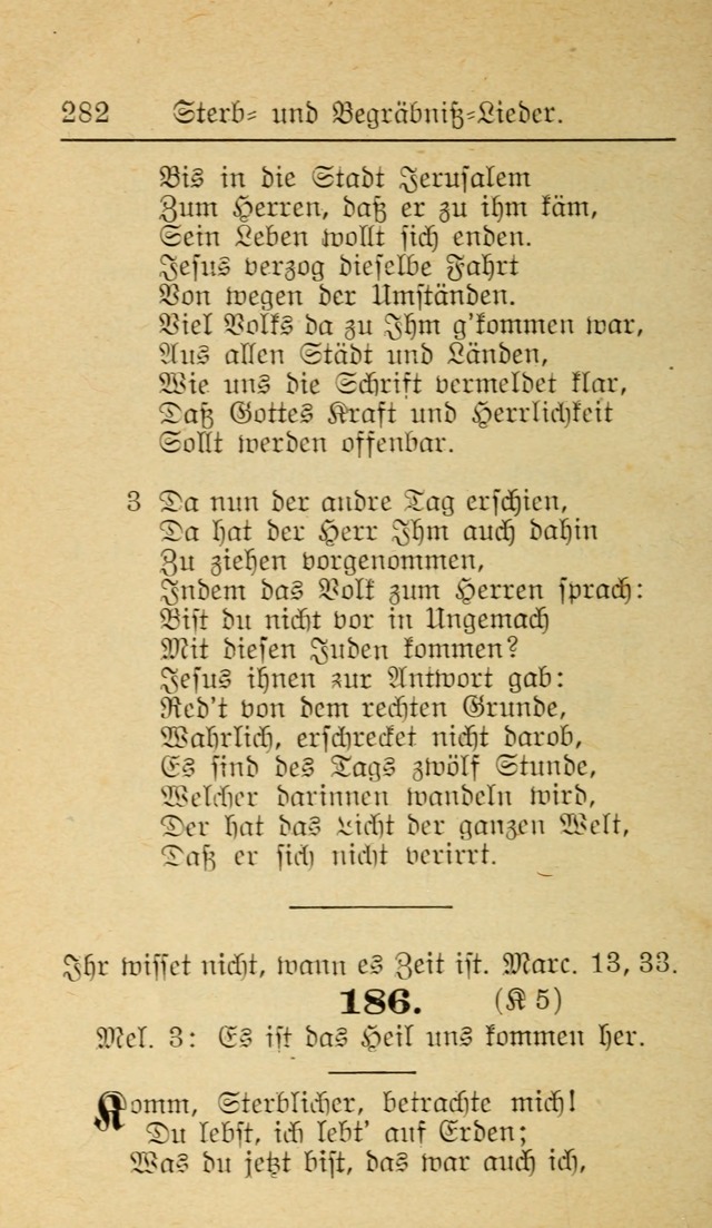 Unparteiische Liedersammlung zum Gebrauch beim Oeffentliche Gottesdienst und zur Häuslichen Erbauung (Revidirt und vehmehrt) page 282