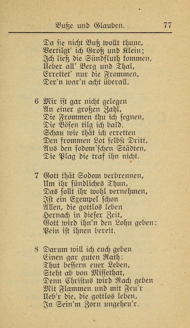 Unparteiische Liedersammlung zum Gebrauch beim Oeffentliche Gottesdienst und zur Häuslichen Erbauung (Revidirt und vehmehrt) page 77