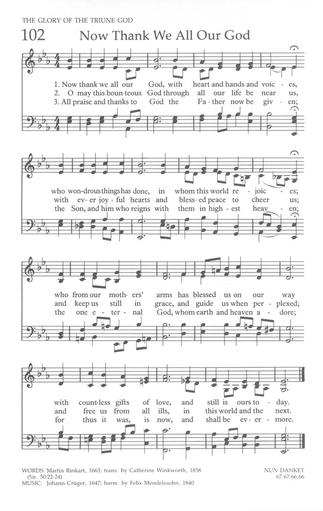 The United Methodist Hymnal page 102