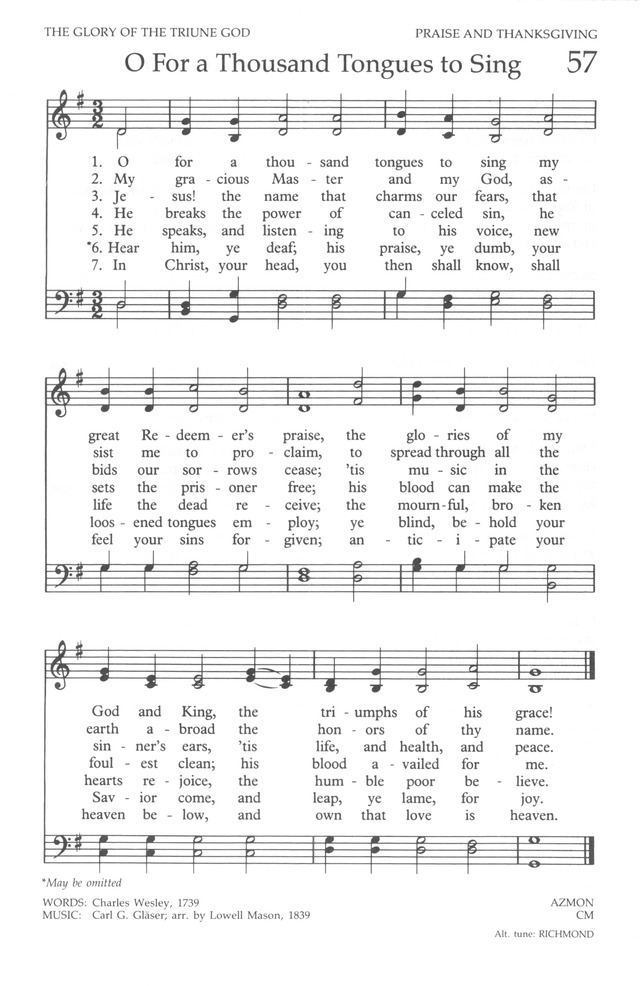The United Methodist Hymnal page 57