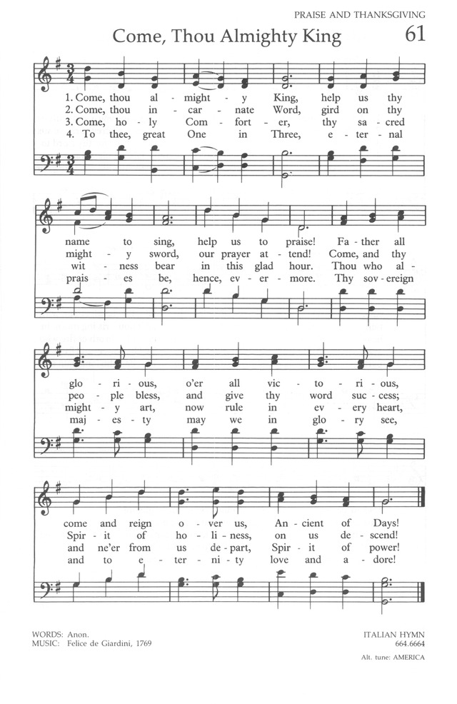 The United Methodist Hymnal page 61