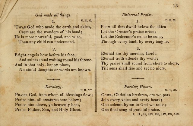 The Union Singing Book: arranged for and adapted to the Sunday school union hymn book page 13