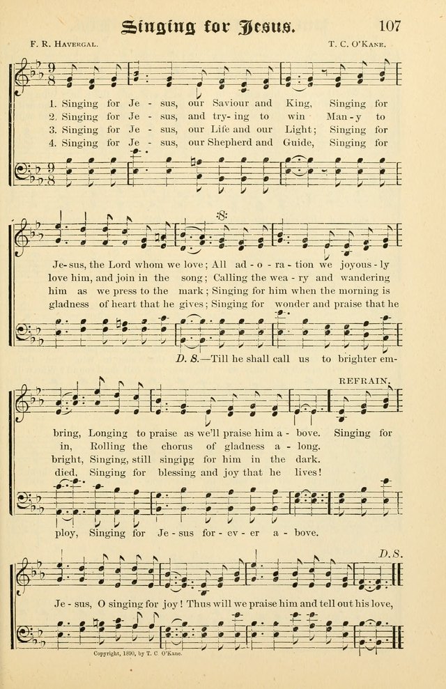 Unfading Treasures: a compilation of sacred songs and hymns, adapted for use by Sunday schools, Epworth Leagues, endeavor societies, pastors, evangelists, choristers, etc. page 107