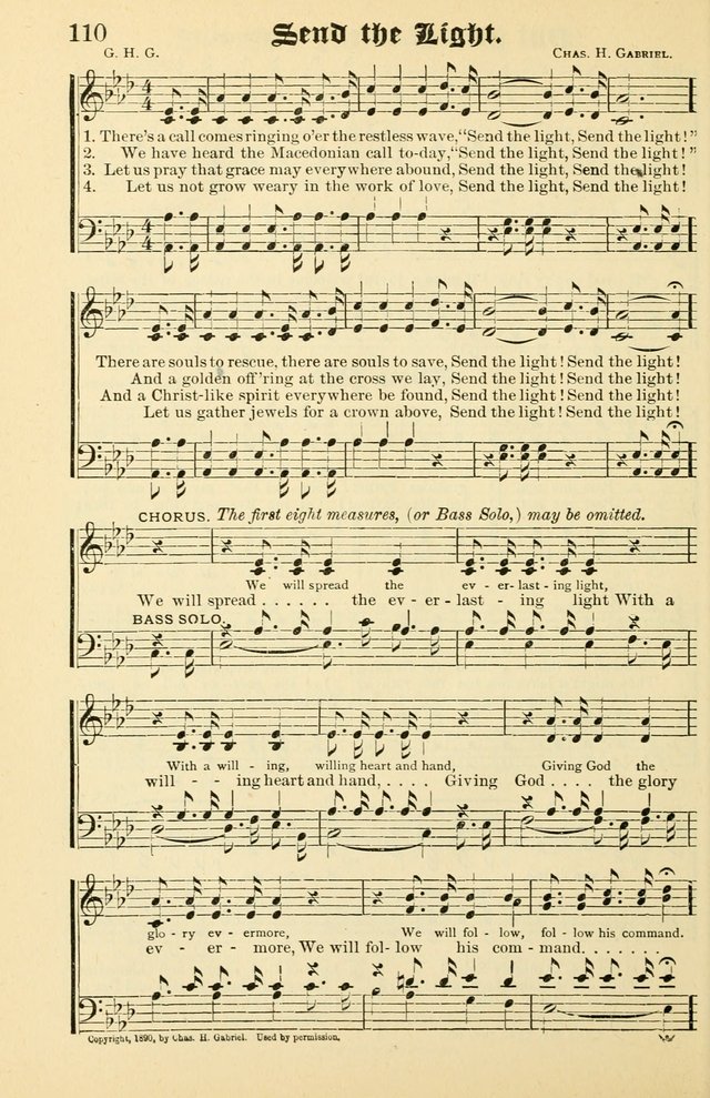 Unfading Treasures: a compilation of sacred songs and hymns, adapted for use by Sunday schools, Epworth Leagues, endeavor societies, pastors, evangelists, choristers, etc. page 110