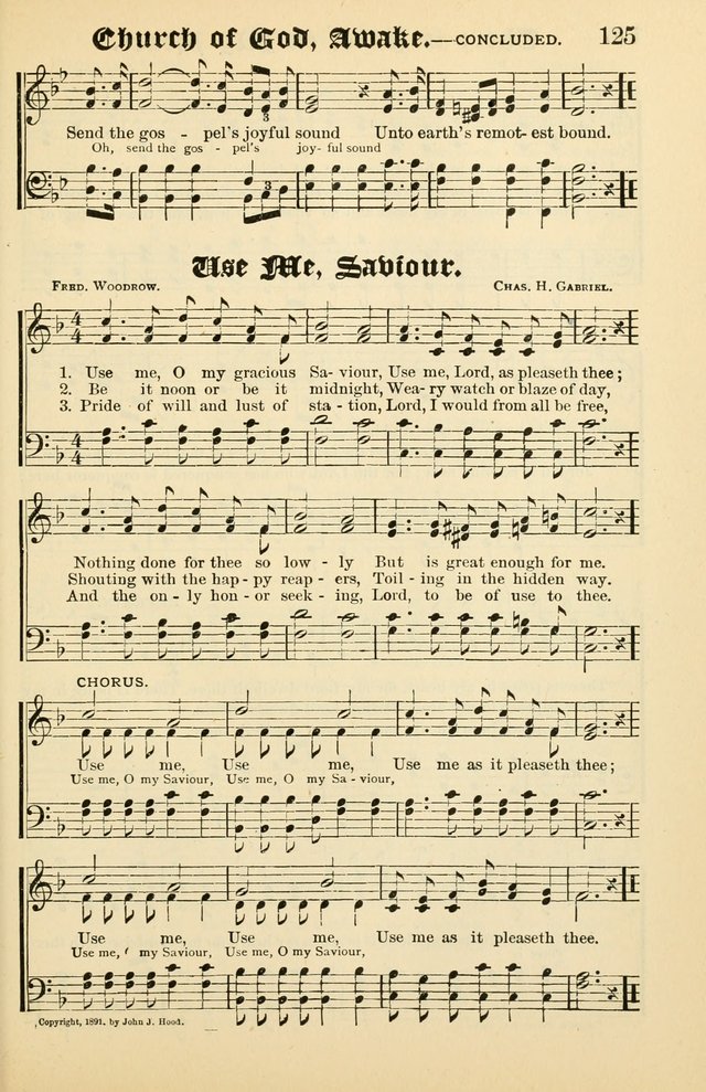 Unfading Treasures: a compilation of sacred songs and hymns, adapted for use by Sunday schools, Epworth Leagues, endeavor societies, pastors, evangelists, choristers, etc. page 125
