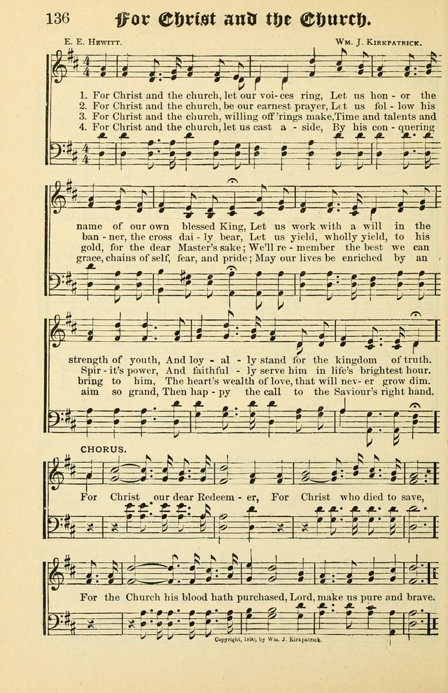Unfading Treasures: a compilation of sacred songs and hymns, adapted for use by Sunday schools, Epworth Leagues, endeavor societies, pastors, evangelists, choristers, etc. page 136