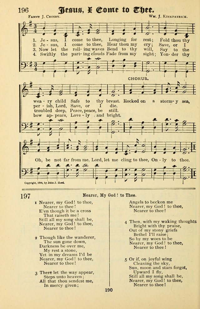 Unfading Treasures: a compilation of sacred songs and hymns, adapted for use by Sunday schools, Epworth Leagues, endeavor societies, pastors, evangelists, choristers, etc. page 190