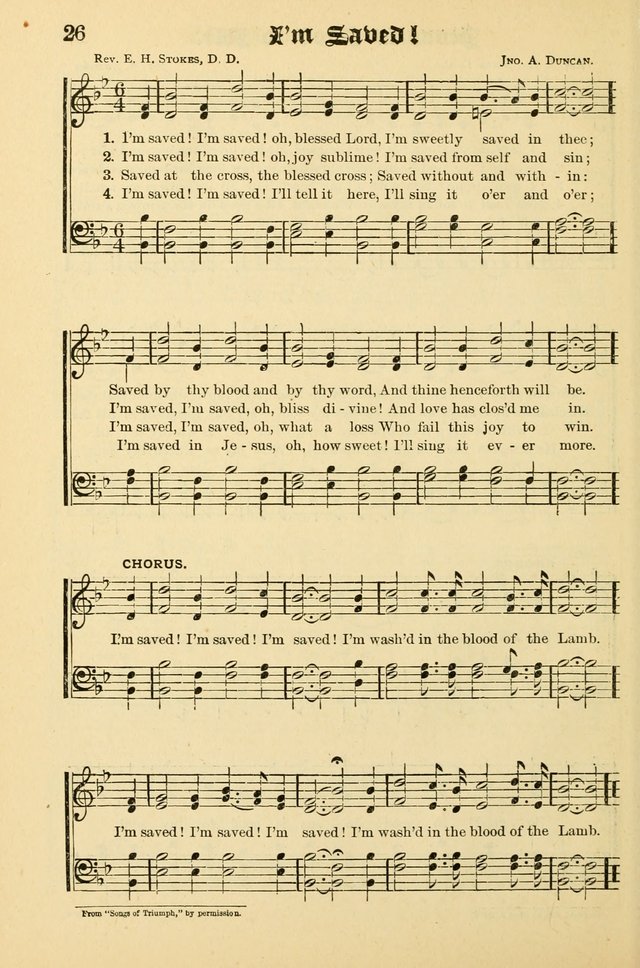 Unfading Treasures: a compilation of sacred songs and hymns, adapted for use by Sunday schools, Epworth Leagues, endeavor societies, pastors, evangelists, choristers, etc. page 26