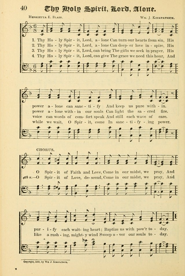 Unfading Treasures: a compilation of sacred songs and hymns, adapted for use by Sunday schools, Epworth Leagues, endeavor societies, pastors, evangelists, choristers, etc. page 40