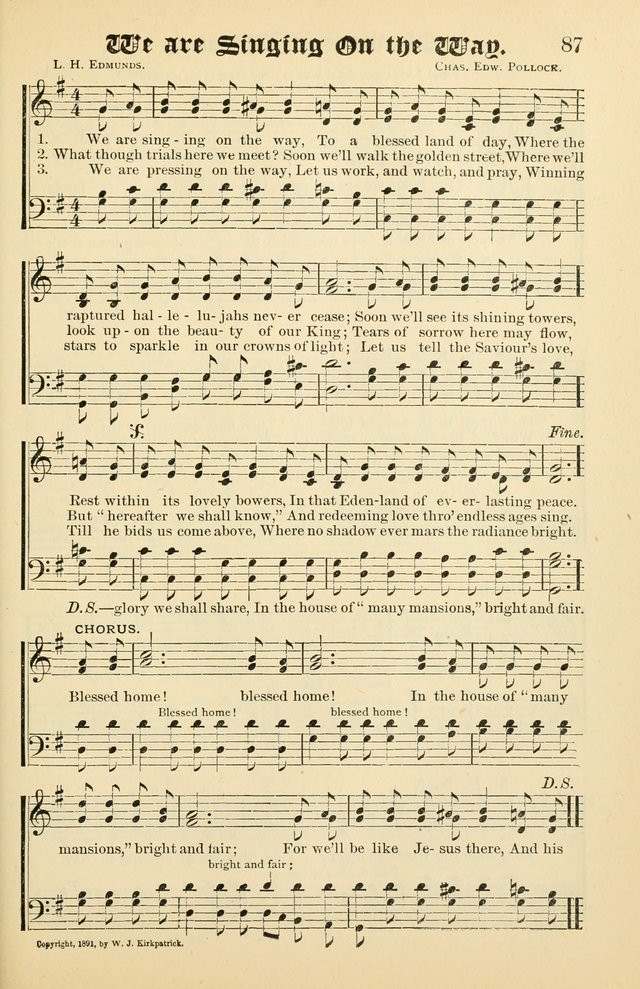 Unfading Treasures: a compilation of sacred songs and hymns, adapted for use by Sunday schools, Epworth Leagues, endeavor societies, pastors, evangelists, choristers, etc. page 87